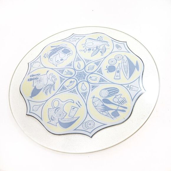 Vintage Retro Graphics Round Glass Cutting Board - Picture 6 of 8